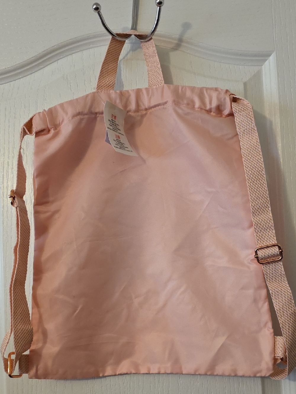 Bobbidi Bibbidi Boutique Pink Gold Logo Drawstring Backpack - Boutique Style - Picture 3 of 3